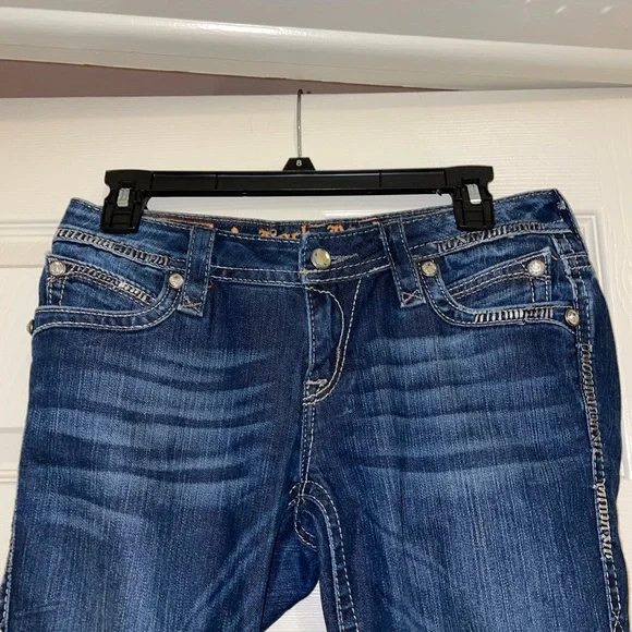 Rock Revival Silver Sparkly Buckle Jeans - Picture 5 of 6